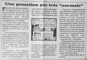 Passation de pouvoir vue par Le Canard enchaîné