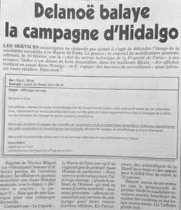 Delanoe Hidalgo affiche Canard enchaîné