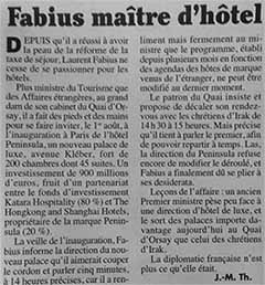 Fabius maître d'hôtel - Canard enchaîné