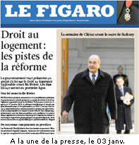 A la Une de la presse, le 3 janvier 2007