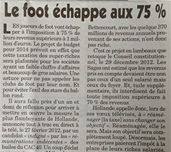 Football taxe 75%