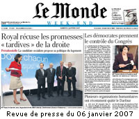 Revue de presse du 6 janvier 2007