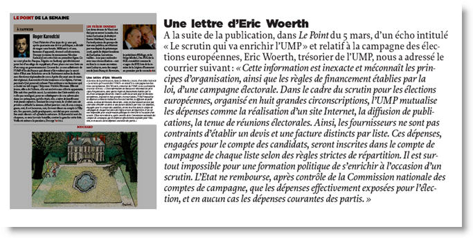 Lettre d'Eric Woerth