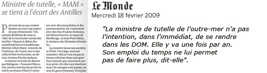 MAM, les antilles, Le Monde