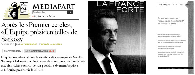 L'équipe présidentielle de Sarkozy