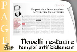 Novelli restaure l'emploi