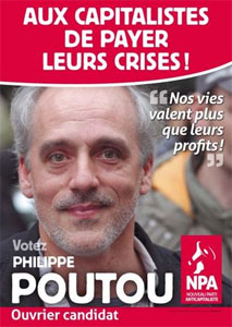 Poutou, aux capitalistes de payer leur crise