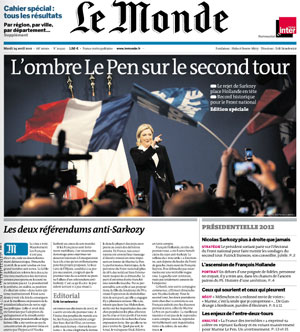 Le Monde, 23 avril 2012