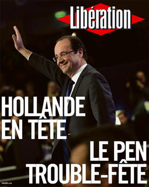 Une de Libération, 23 avril 2012