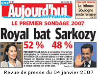 Royal bat Sarkozy, Une du 4 janvier 2007