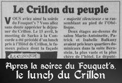 Sarkozy et le lunch du Crillon