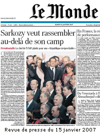 Sarkozy, à la une du Monde