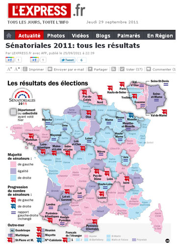 Sénat à gauche, dans L'Express