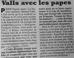 Valls avec les Papes - Canard enchaîné